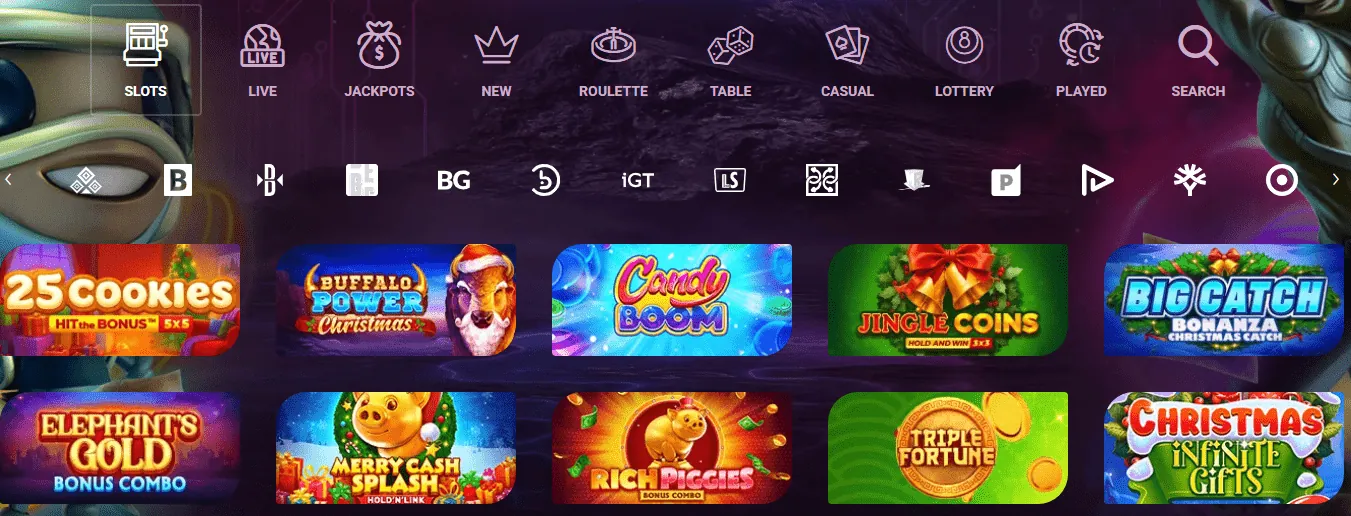 Ricky Casino pokies game lobby